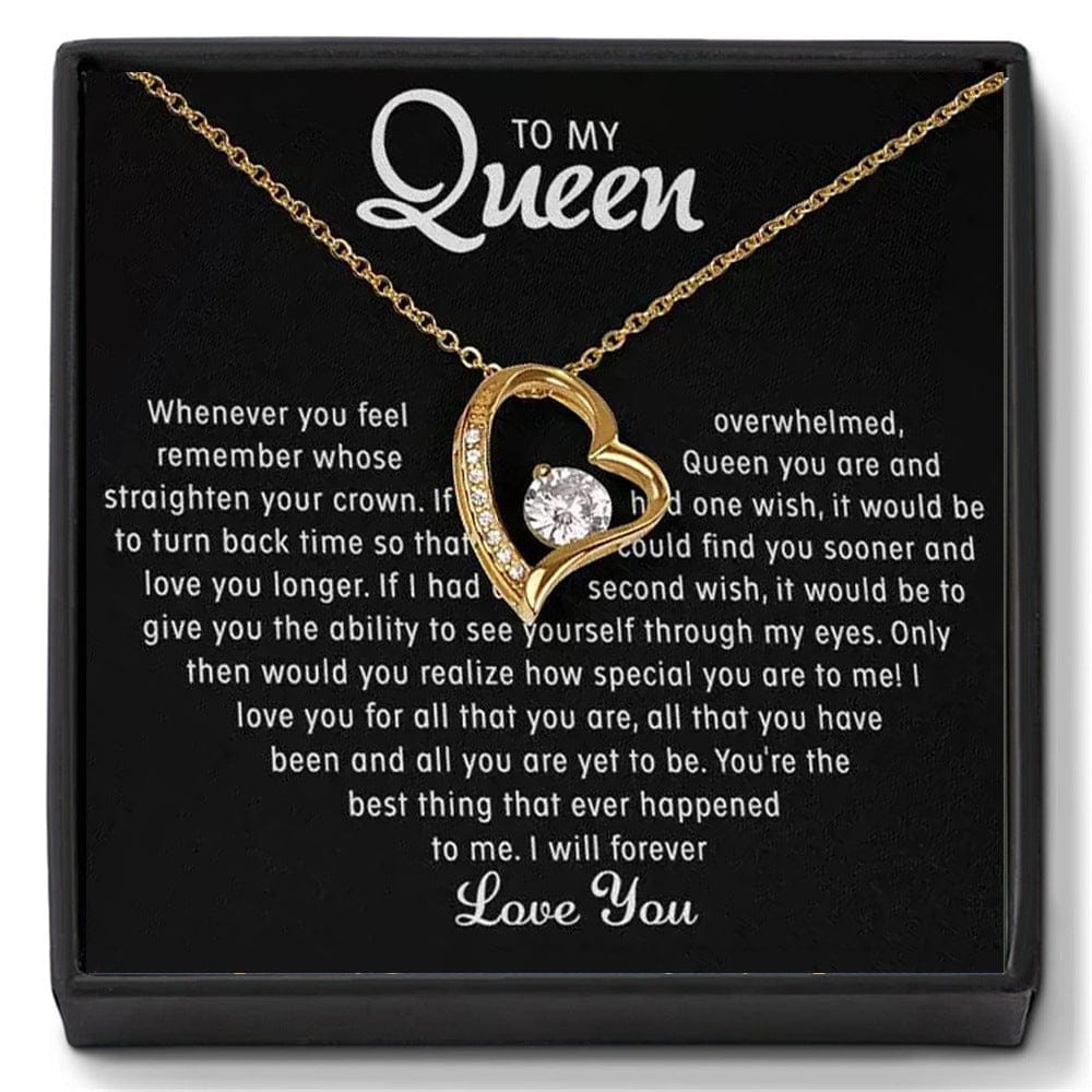 To My Queen, Heart Pendant Necklace with LEG Gift Box