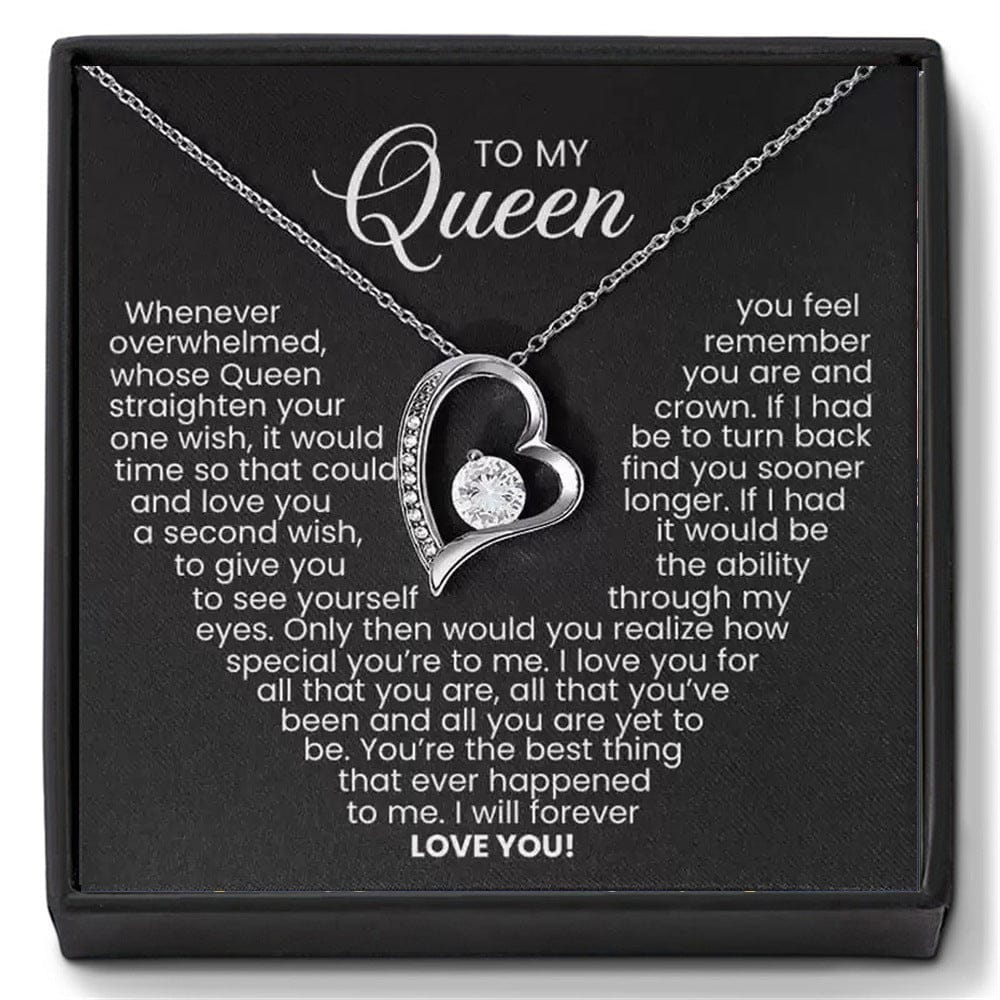 To My Queen, Heart Pendant Necklace with LEG Gift Box