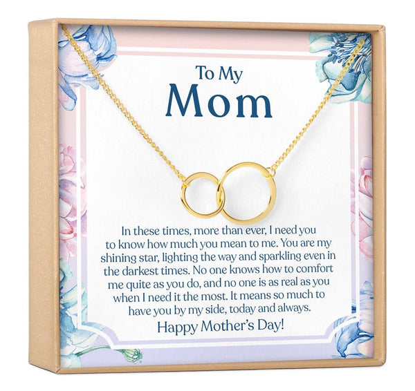Special Mother's Day Interlocking Circles Gold Necklace