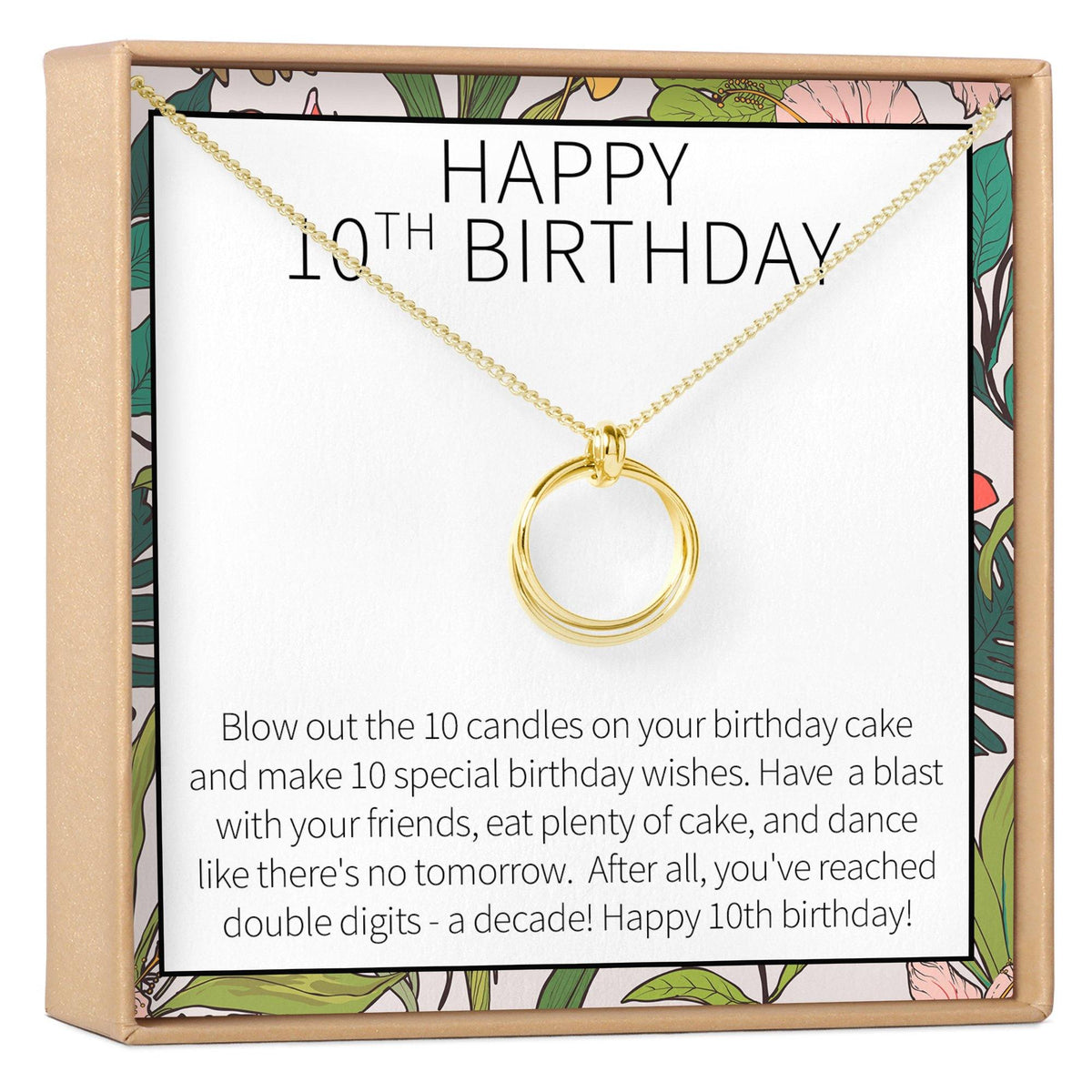 10th Birthday Gift Necklace, Multiple Styles - Dear Ava