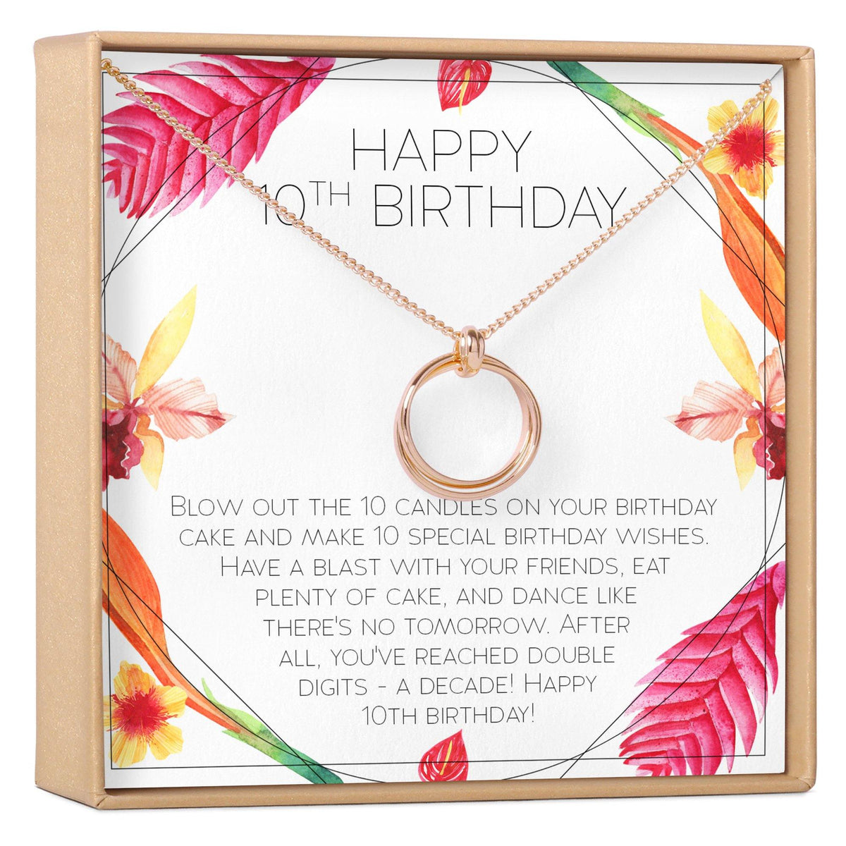 10th Birthday Gift Necklace, Multiple Styles - Dear Ava