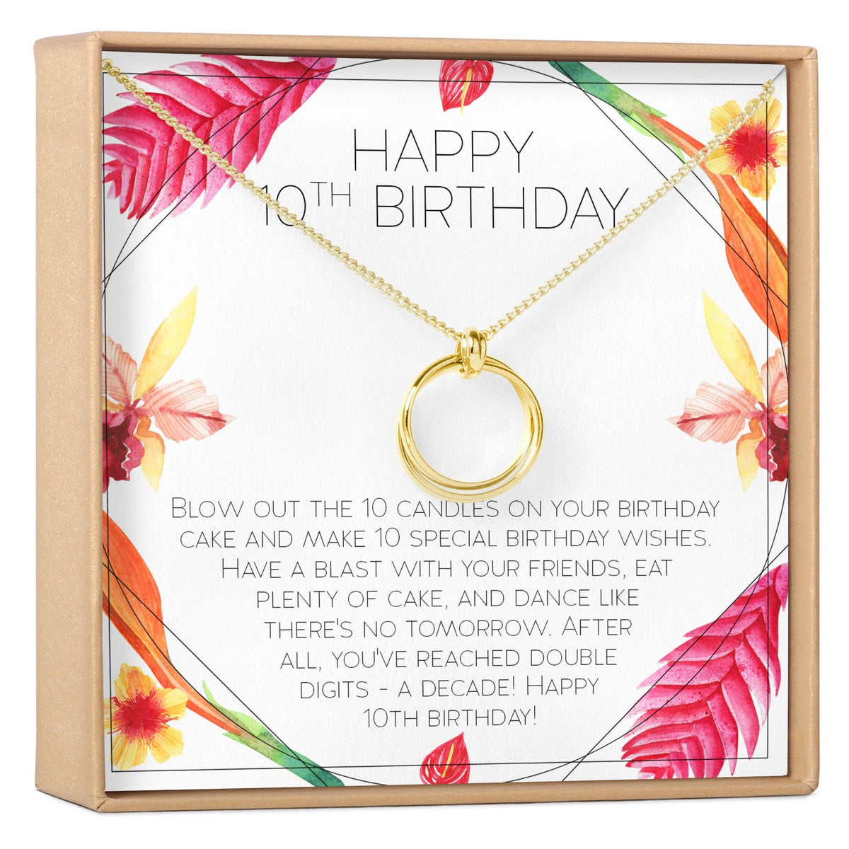 10th Birthday Gift Necklace, Multiple Styles - Dear Ava