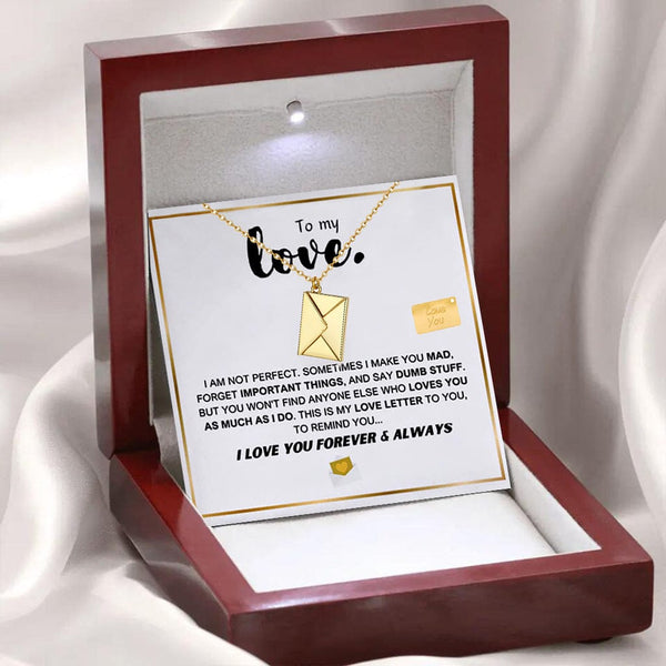 To My Love, Love Letter Pendant Necklace with LED Gift Box