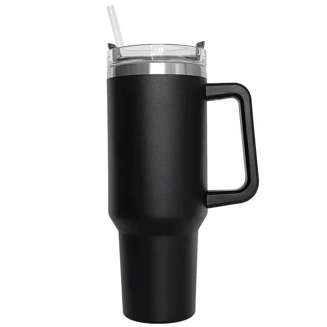 Insulated 40oz Travel Tumbler with Handle and Straw