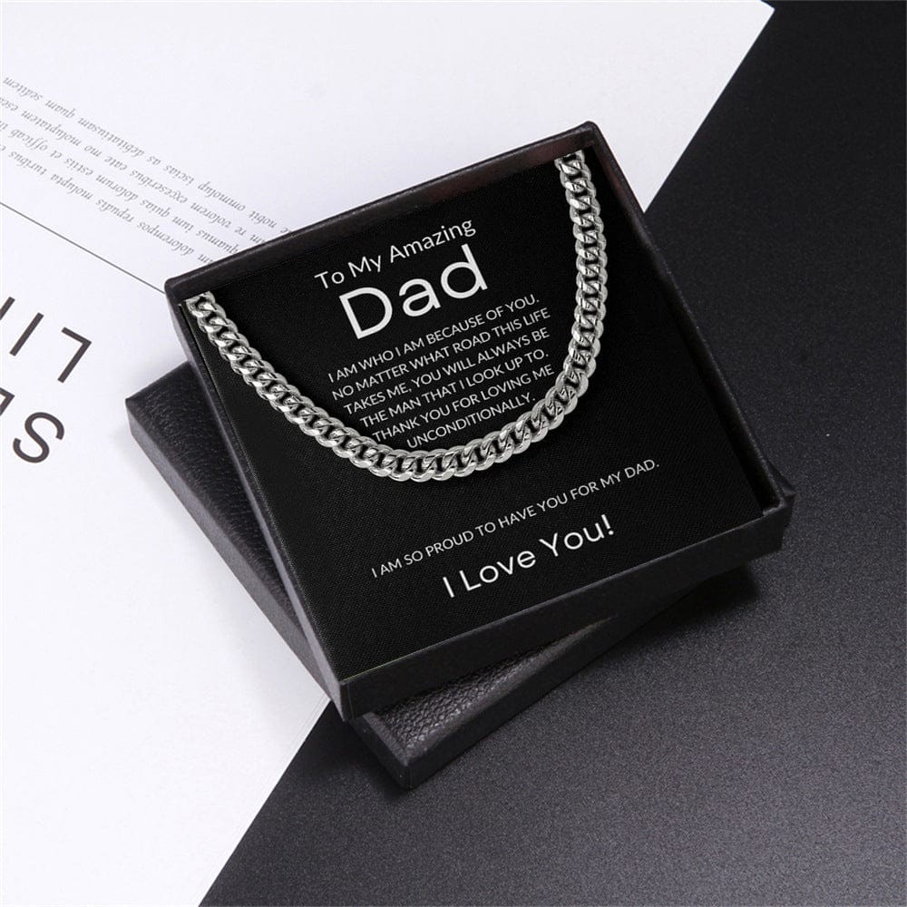 To My Amazing Dad, Stainless Steel Necklace with LED Gift Box