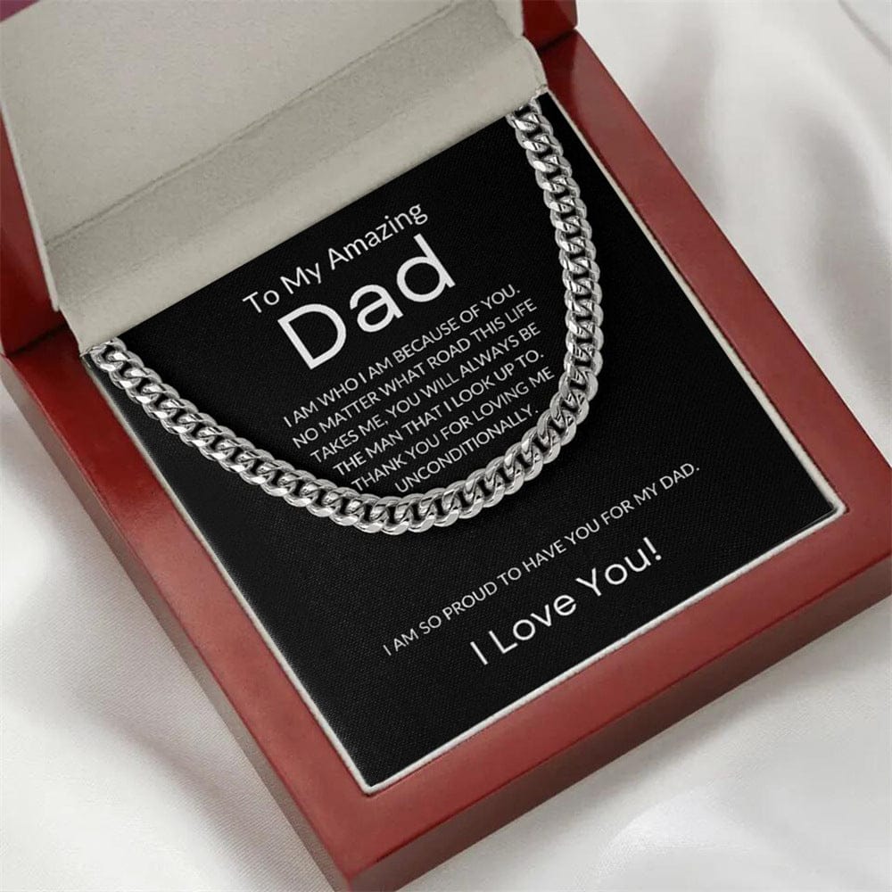 To My Amazing Dad, Stainless Steel Necklace with LED Gift Box