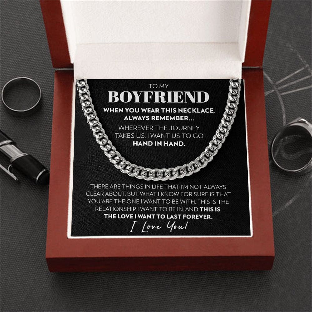 To My Boyfriend, Stainless Steel Necklace with LED Gift Box