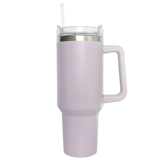 Insulated 40oz Travel Tumbler with Handle and Straw