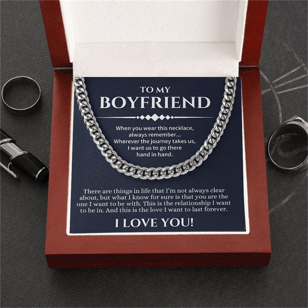 To My Boyfriend, Stainless Steel Necklace with LED Gift Box