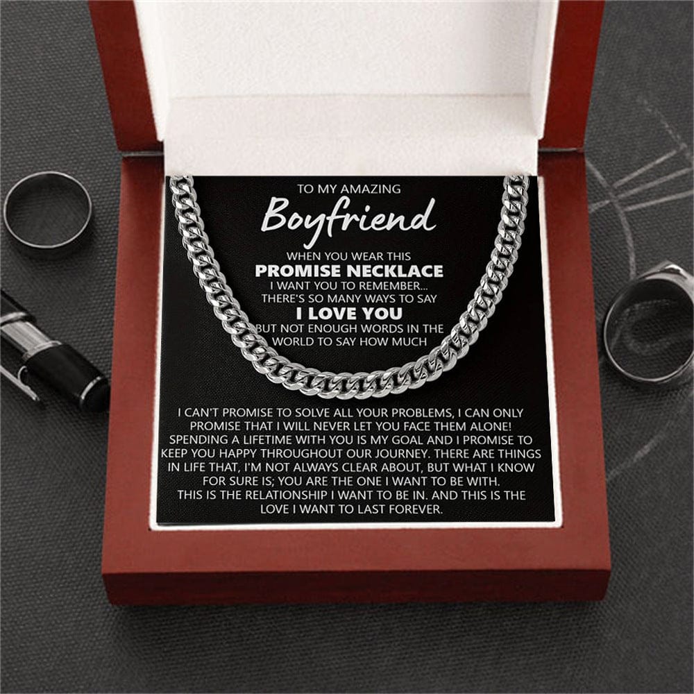 To My Boyfriend, Stainless Steel Necklace with LED Gift Box