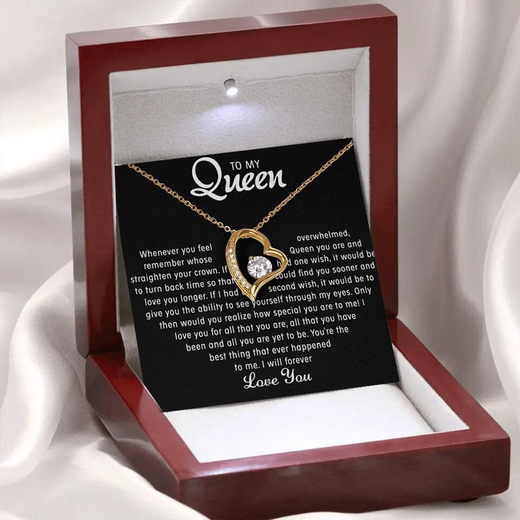 To My Queen, Heart Pendant Necklace with LEG Gift Box