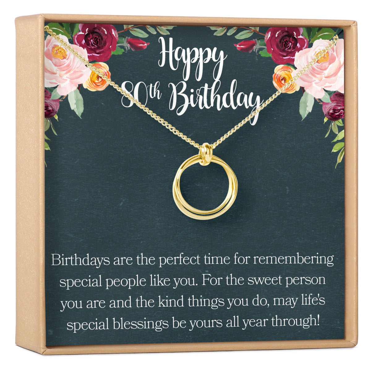 80th Birthday Necklace, Multiple Styles - Dear Ava