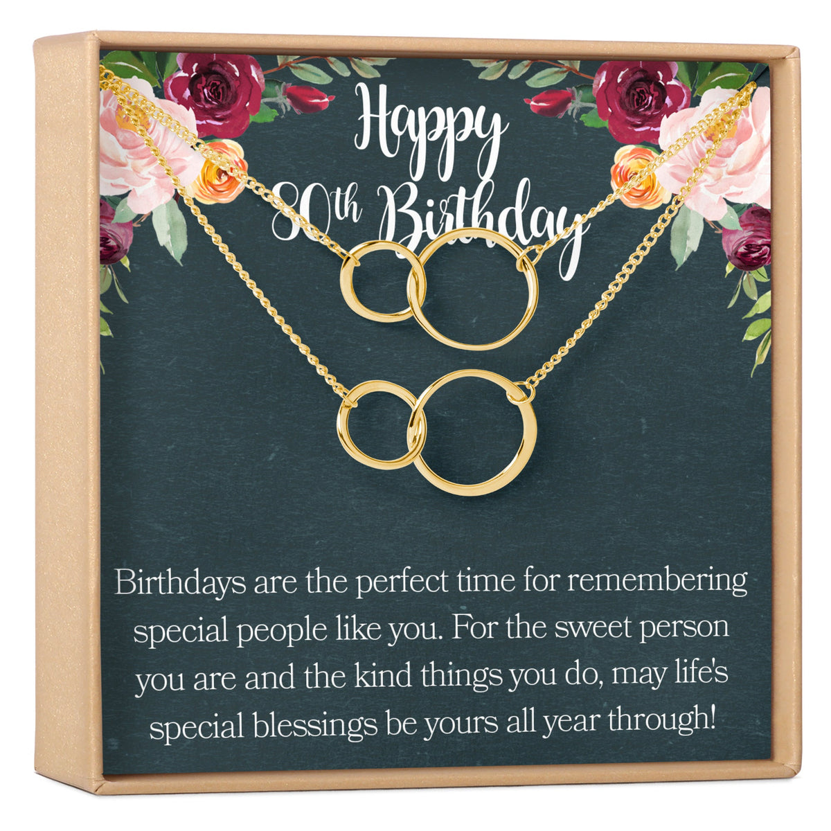 80th Birthday Necklace, Multiple Styles - Dear Ava