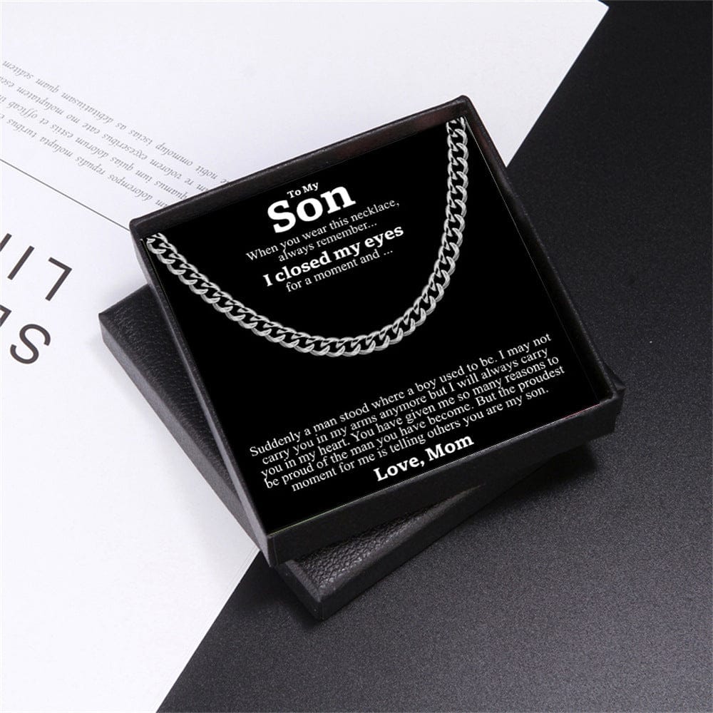 To My Son, Stainless Steel Necklace with LED Gift Box
