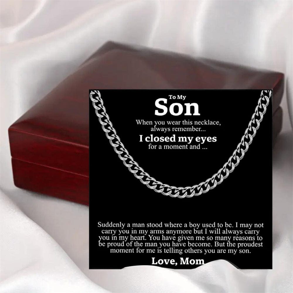 To My Son, Stainless Steel Necklace with LED Gift Box