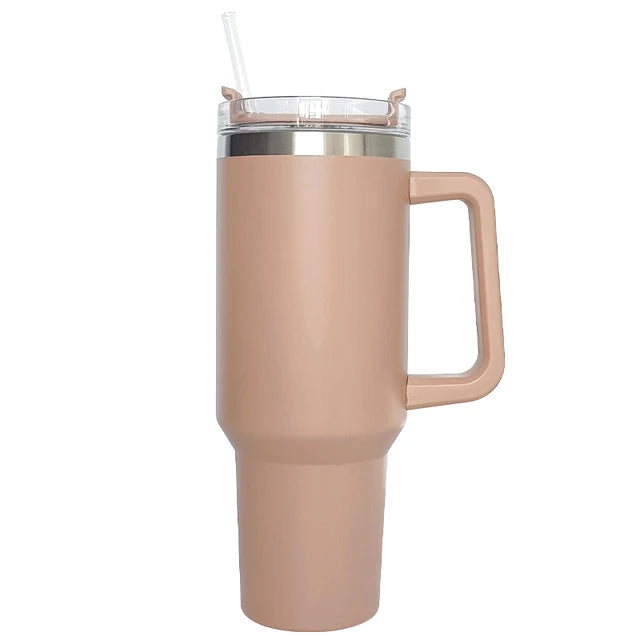 Insulated 40oz Travel Tumbler with Handle and Straw