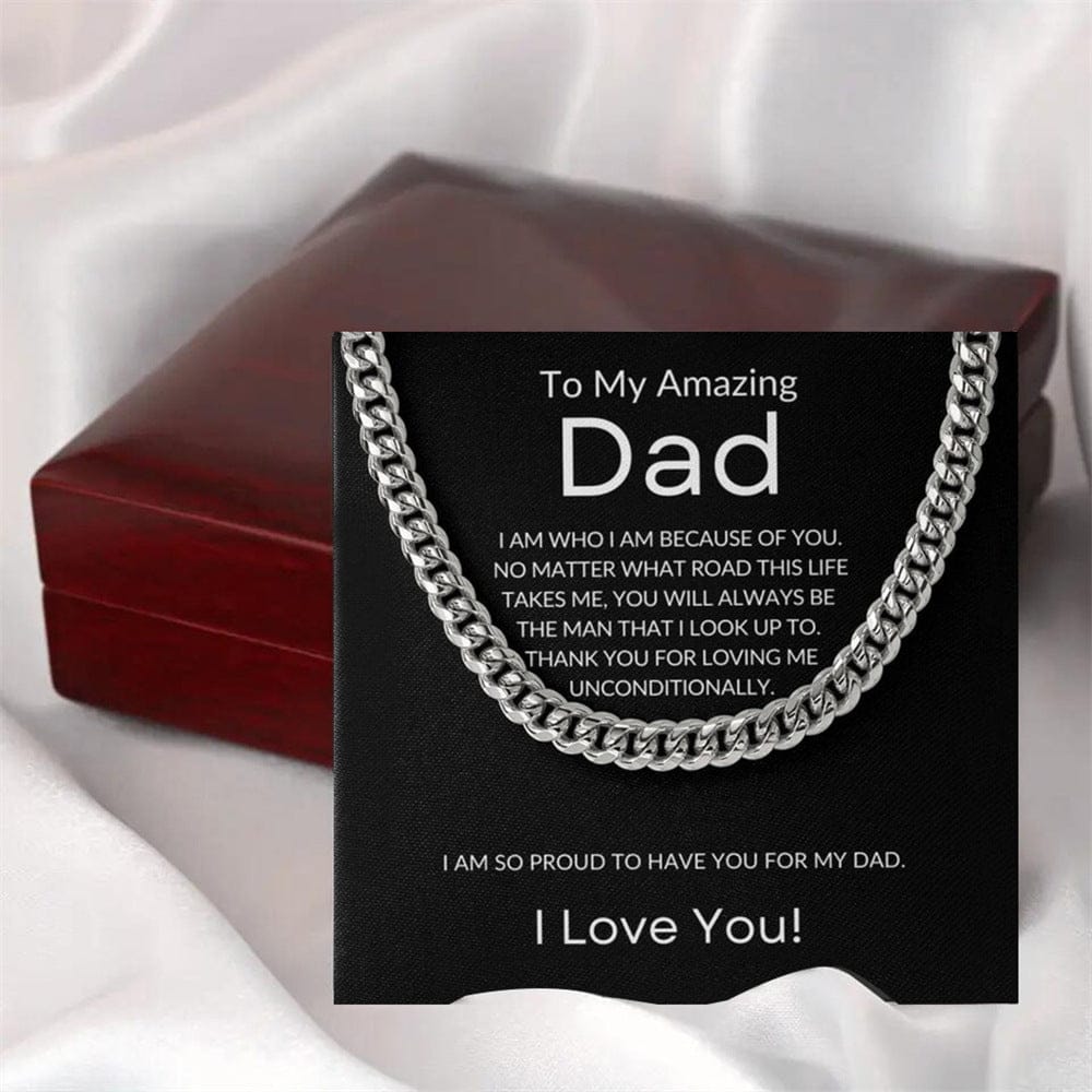 To My Amazing Dad, Stainless Steel Necklace with LED Gift Box