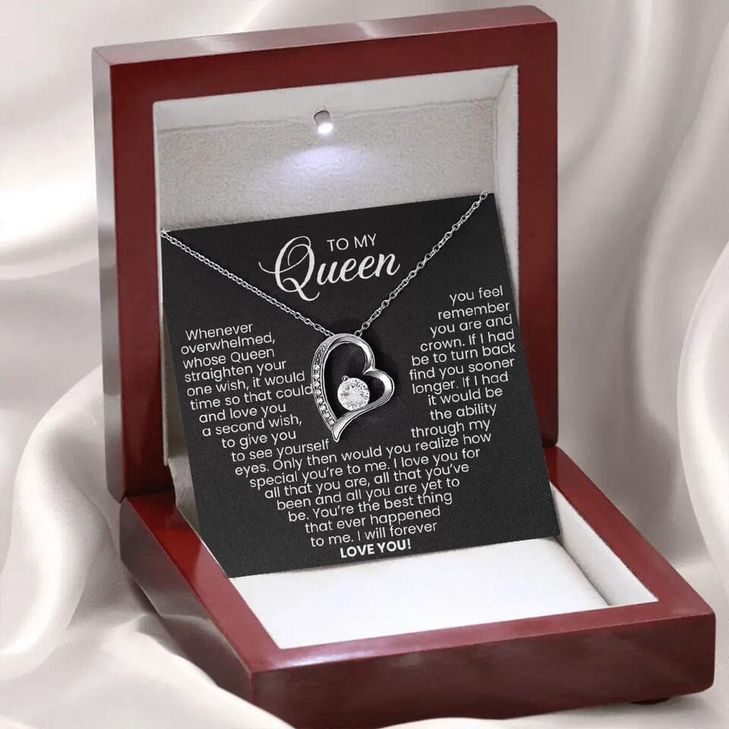 To My Queen, Heart Pendant Necklace with LEG Gift Box