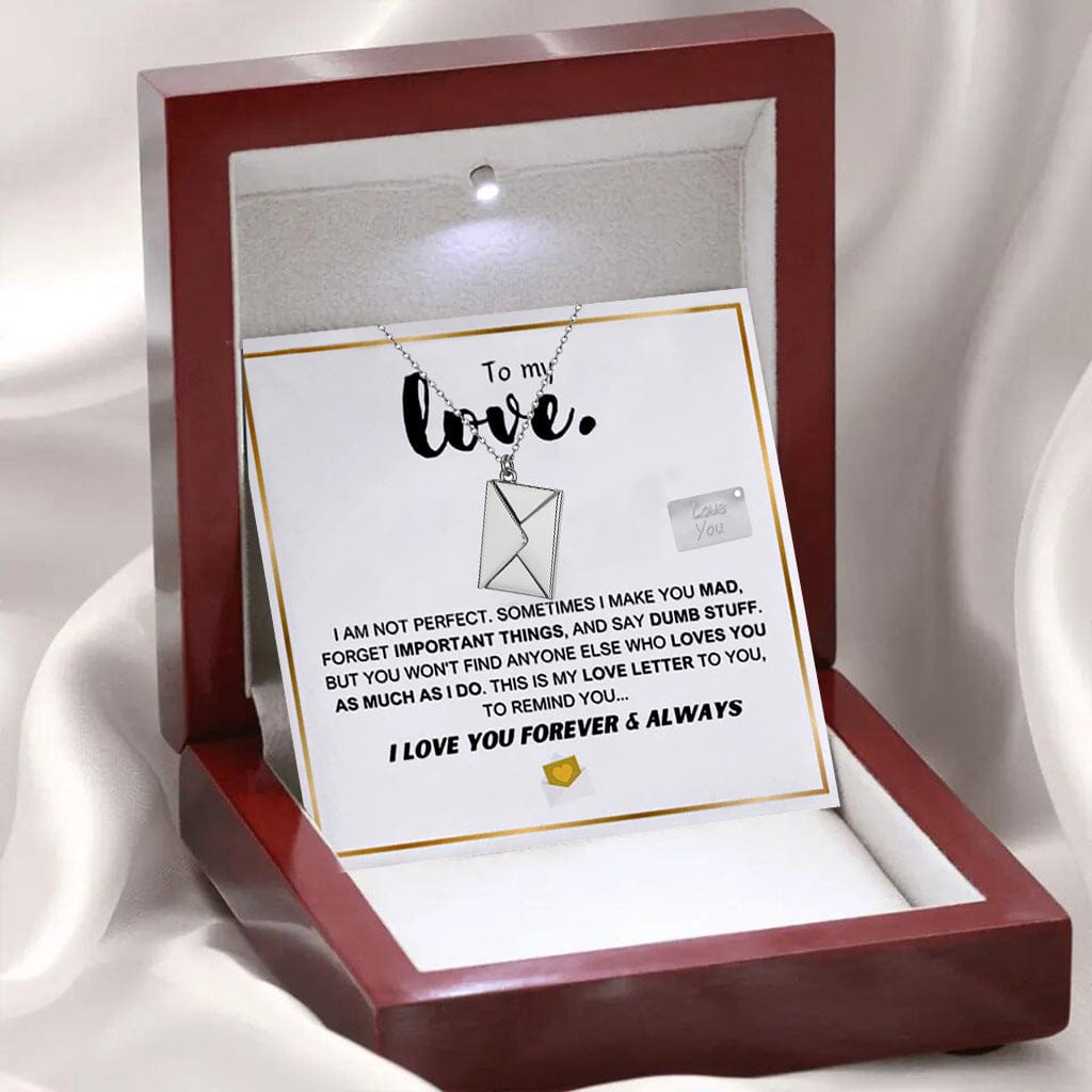 To My Love, Love Letter Pendant Necklace with LED Gift Box