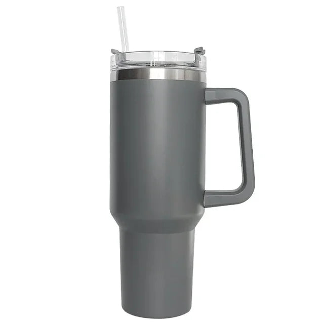 Insulated 40oz Travel Tumbler with Handle and Straw