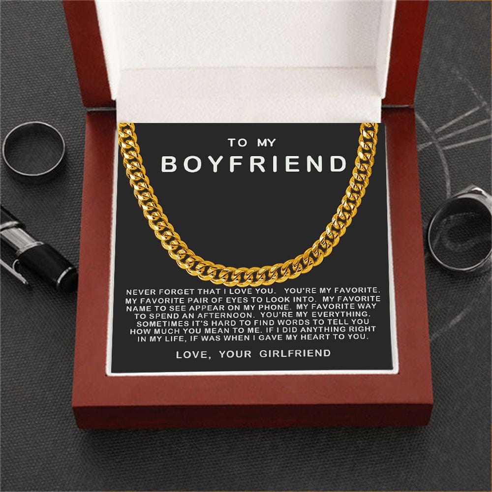 To My Boyfriend, Stainless Steel Necklace with LED Gift Box