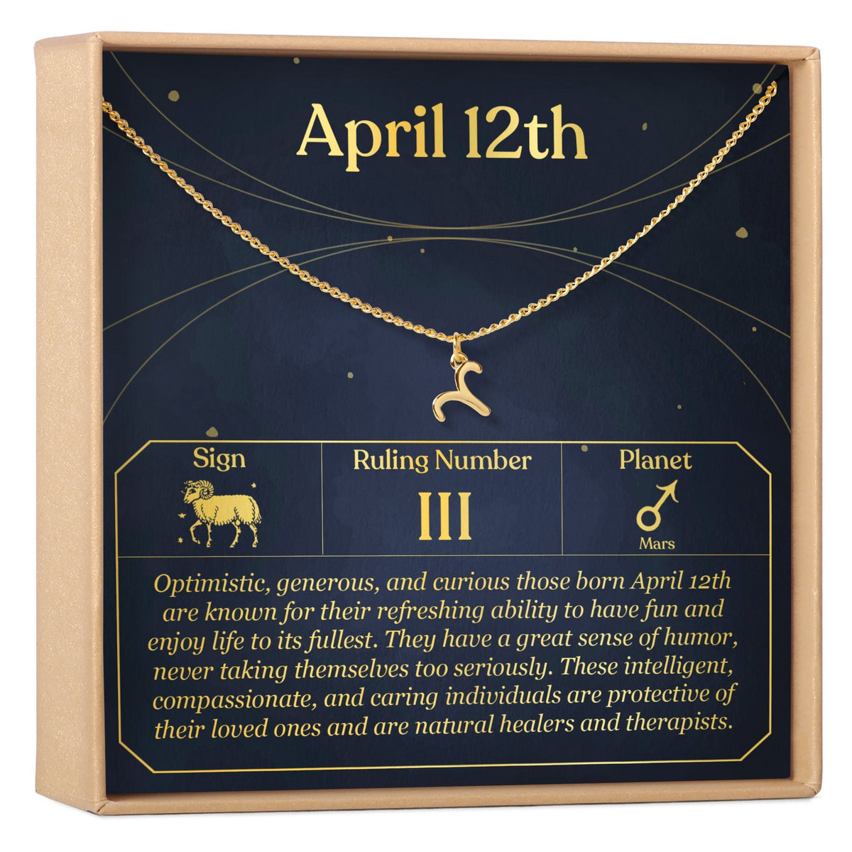 April 12th Aries Necklace - Dear Ava