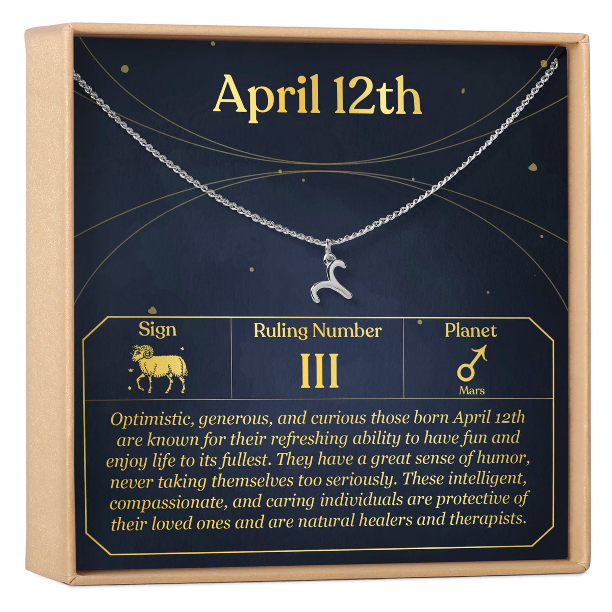 April 12th Aries Necklace - Dear Ava