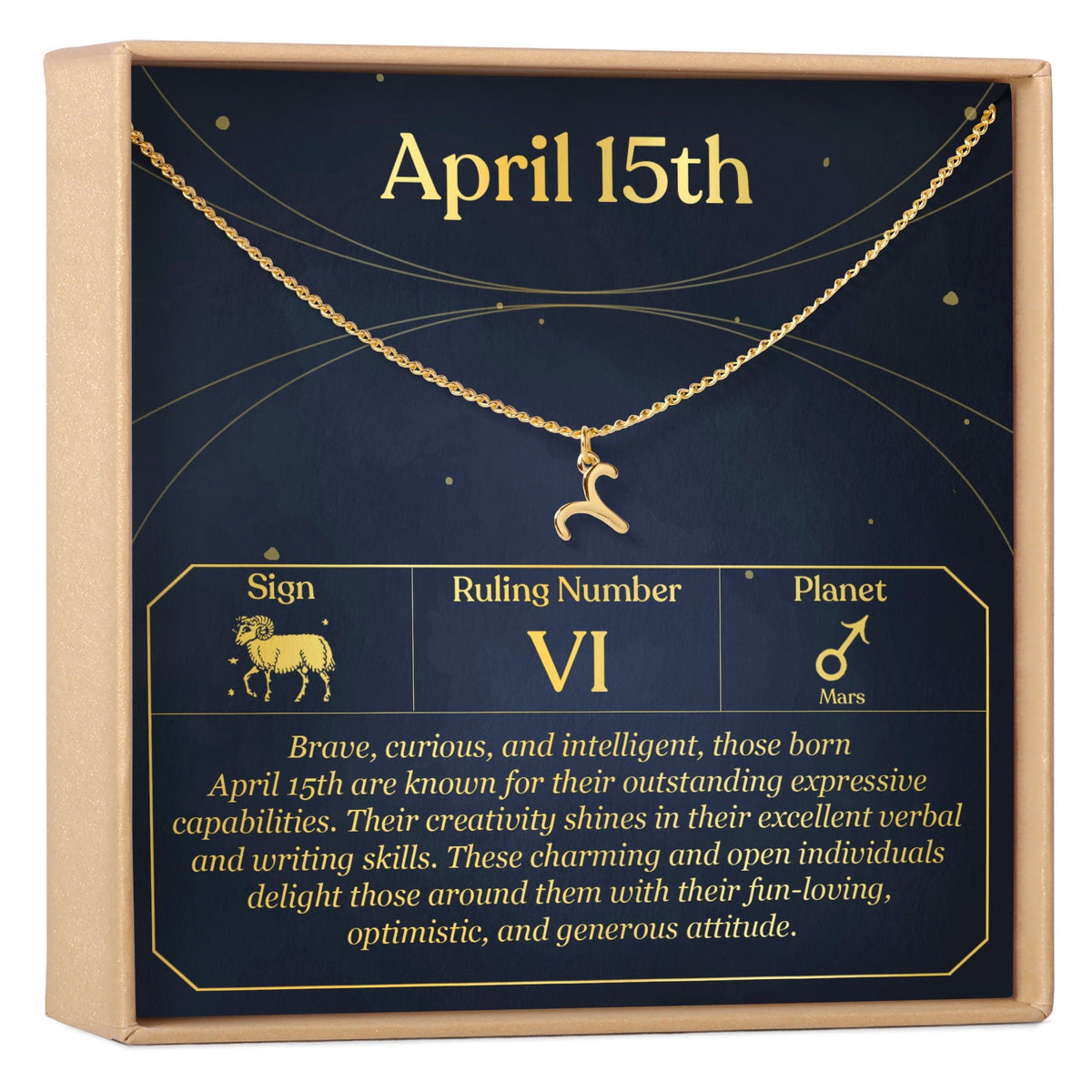 April 15th Aries Necklace - Dear Ava