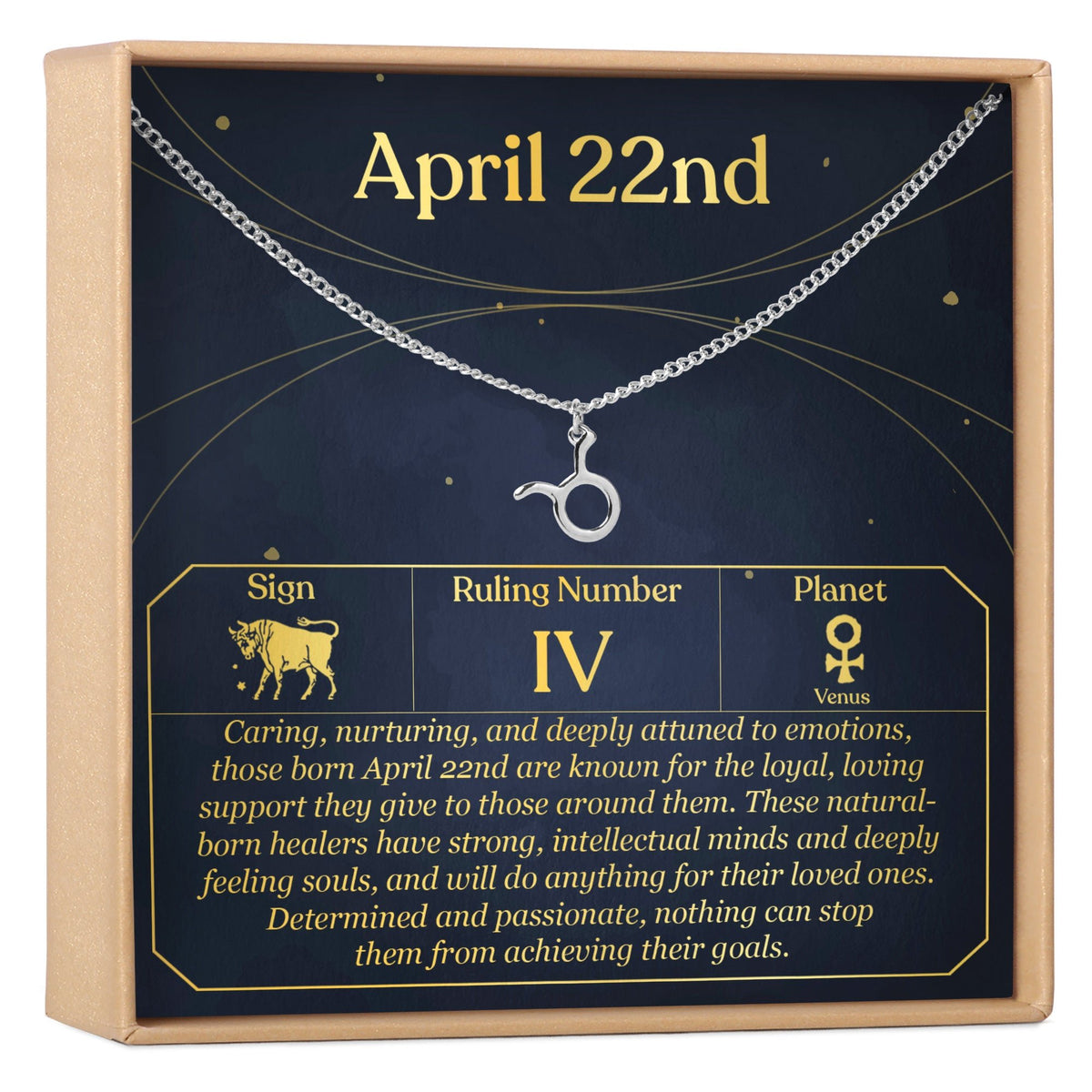 April 22nd Taurus Necklace - Dear Ava