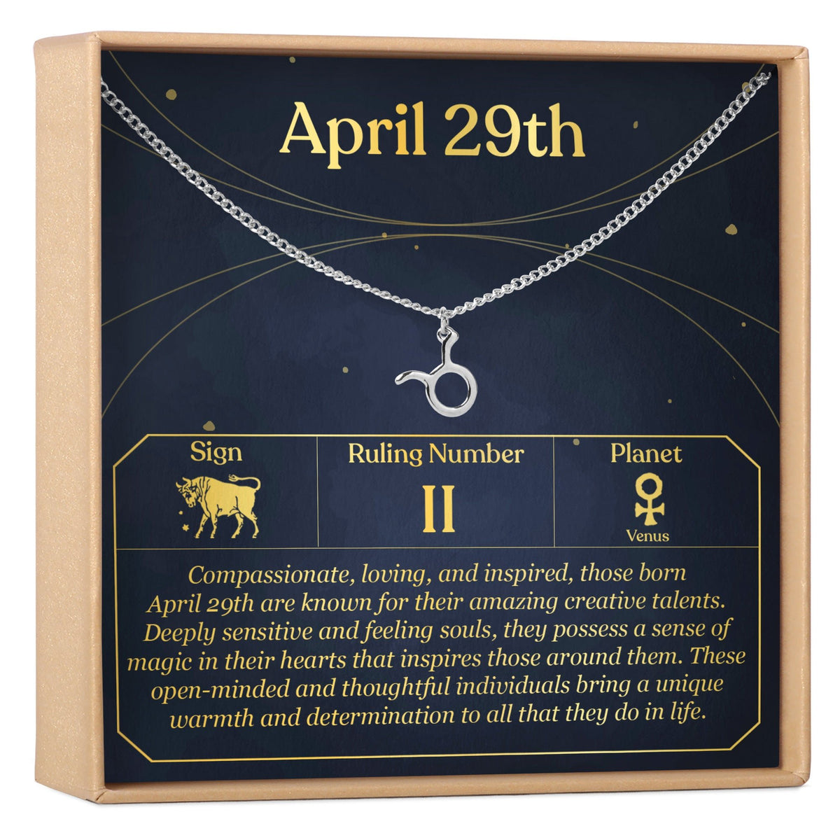 April 29th Taurus Necklace - Dear Ava