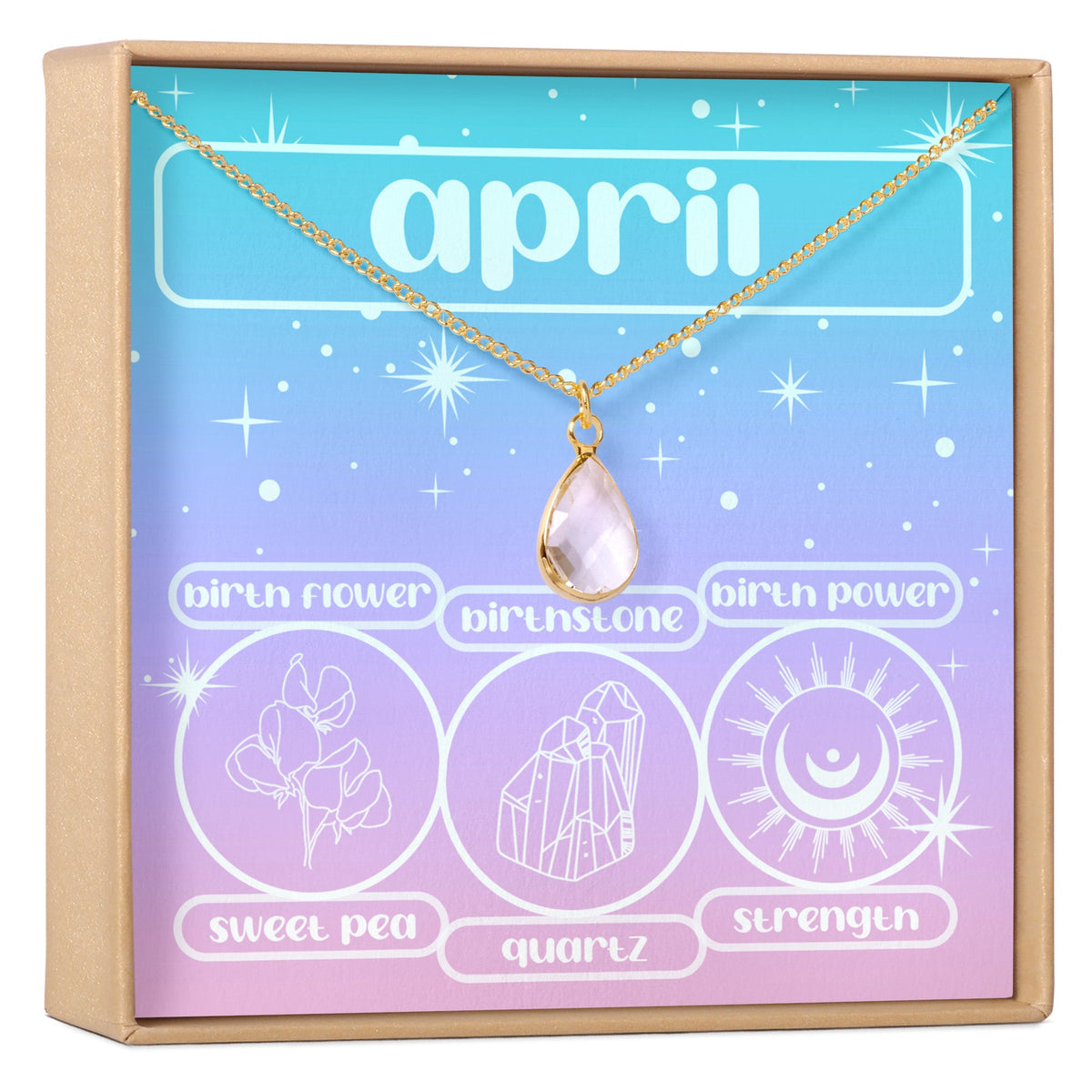 April Birthday Gemstone Necklace - Dear Ava