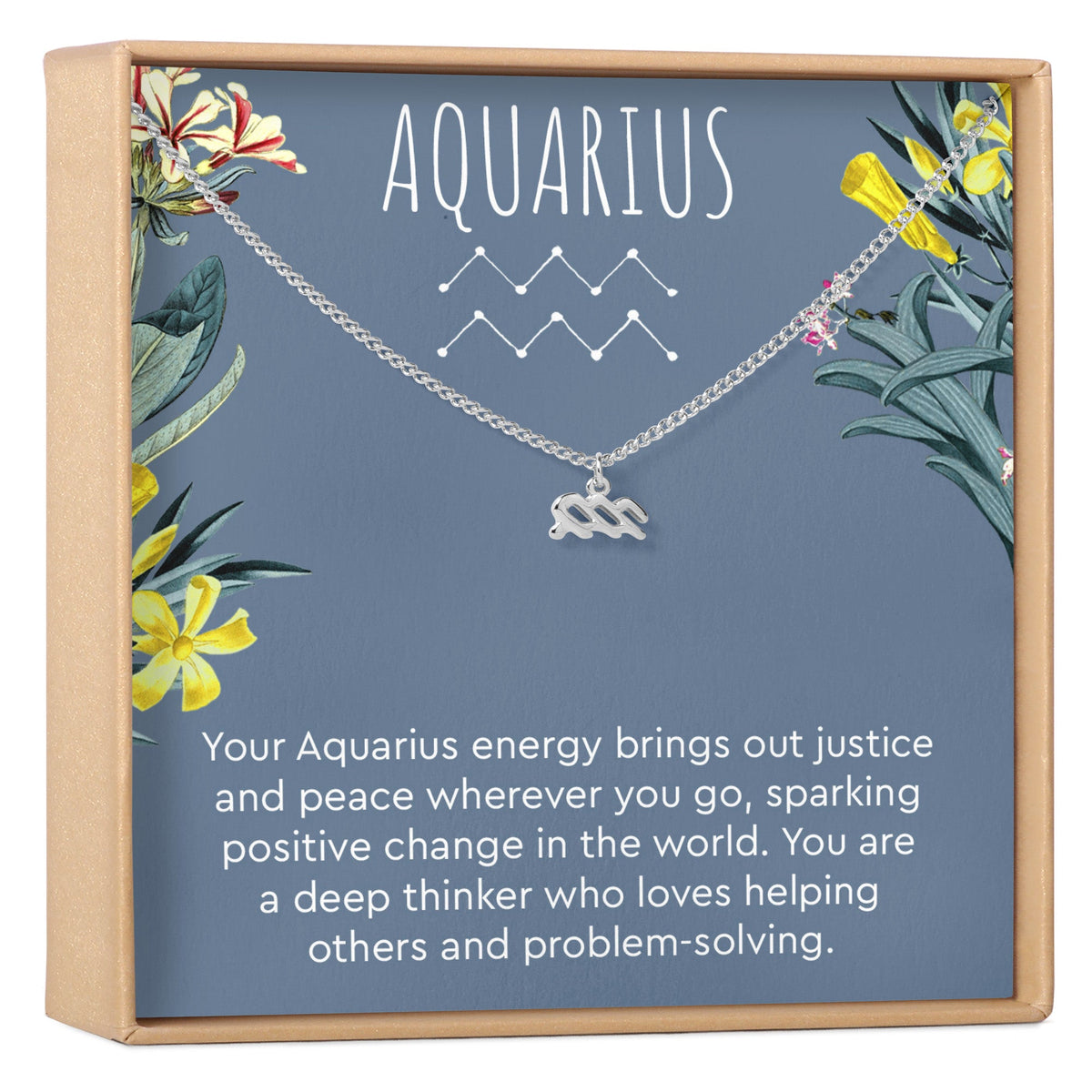 Aquarius Zodiac Gift Necklace - Dear Ava