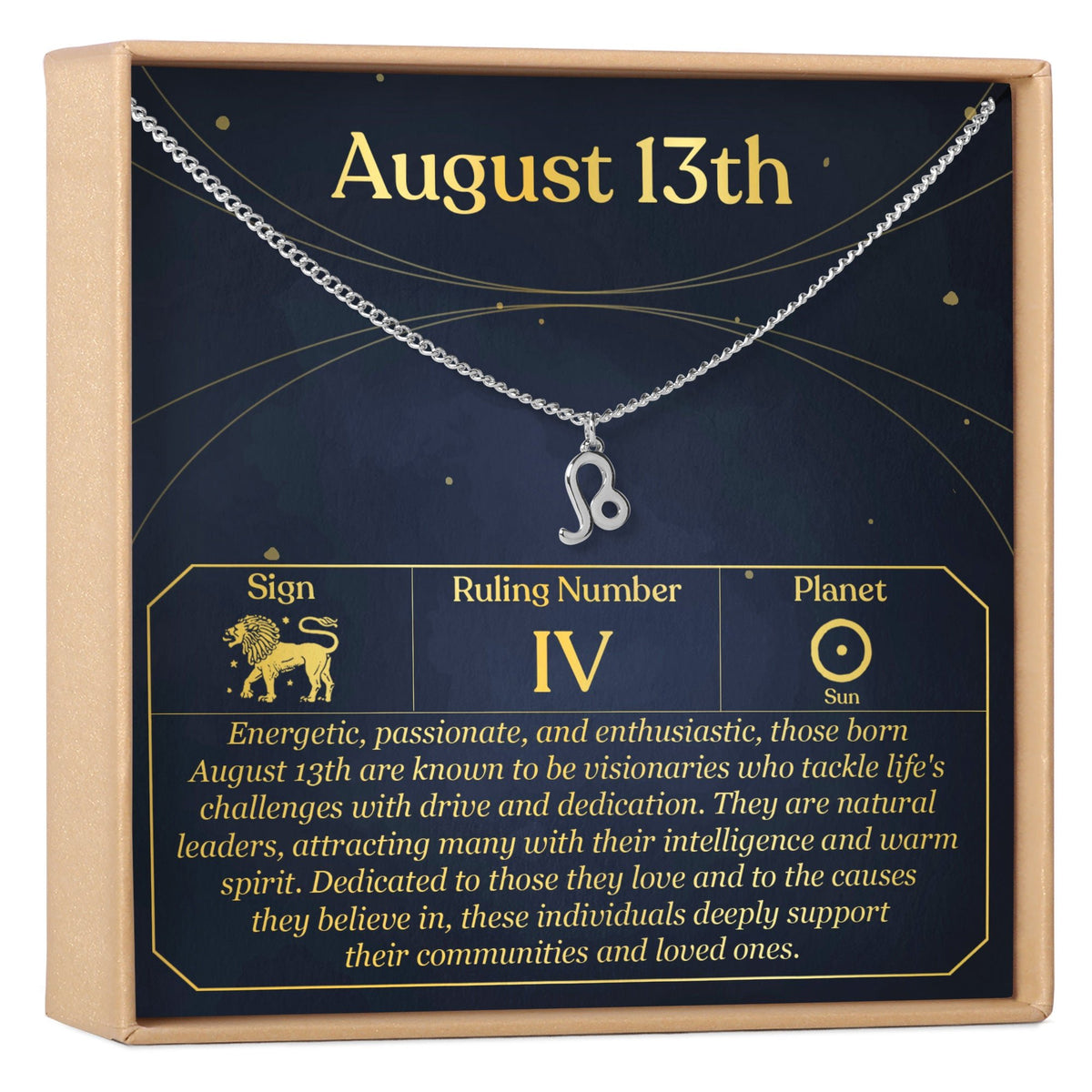 August 13th Leo Necklace - Dear Ava