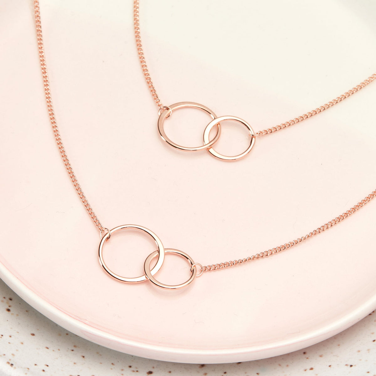 Aunt - Niece Double Circles Necklace Set - Dear Ava