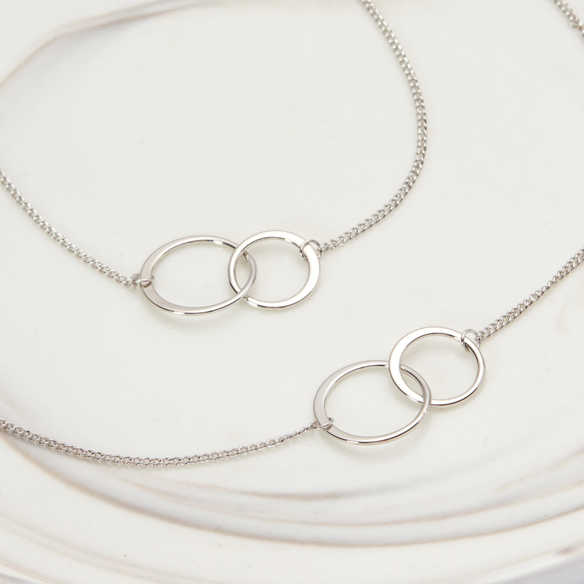 Aunt - Niece Double Circles Necklace Set - Dear Ava