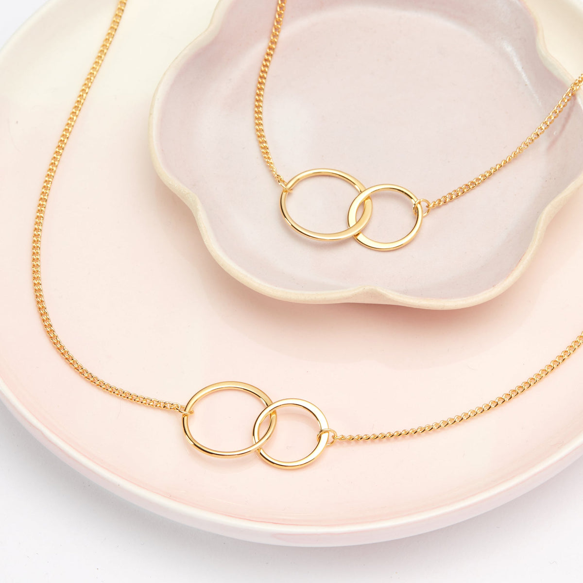 Aunt - Niece Double Circles Necklace Set - Dear Ava