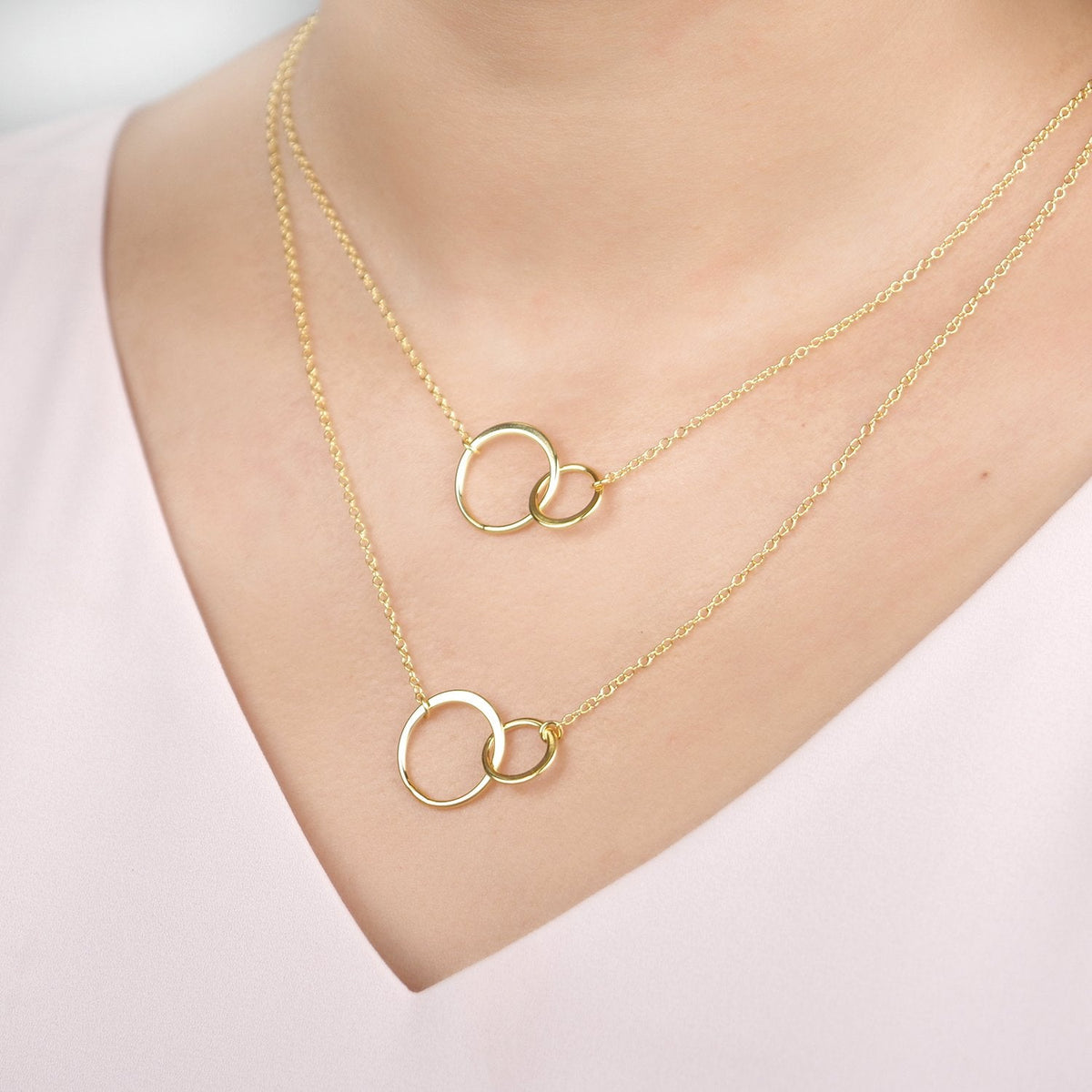 Aunt - Niece Double Circles Necklace Set - Dear Ava