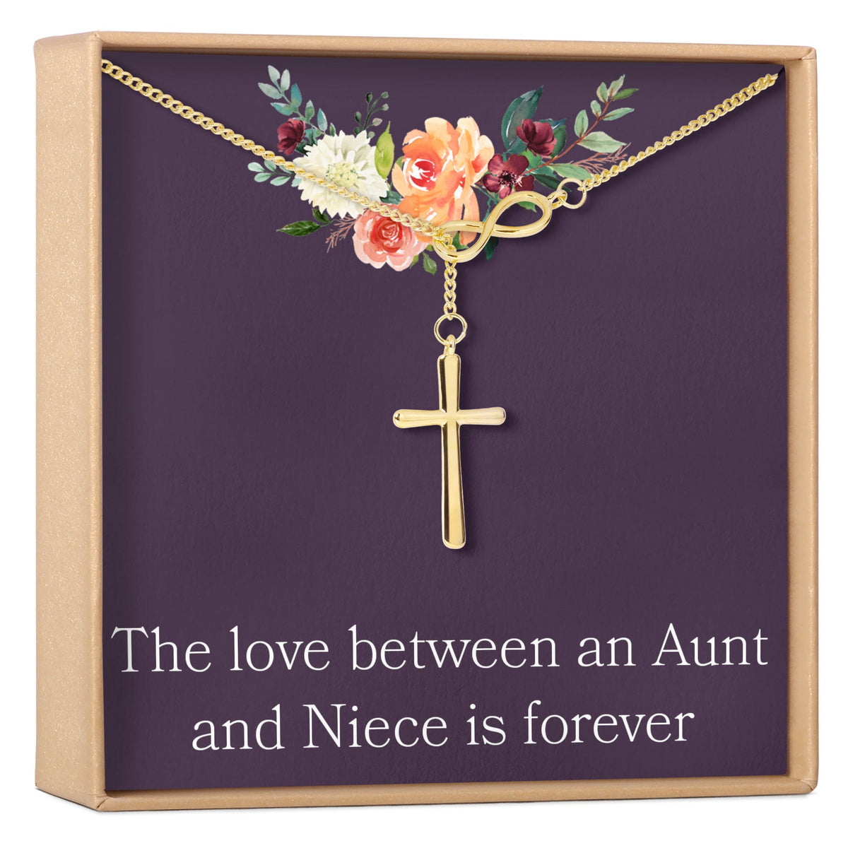 Aunt - Niece Infinity Cross Necklace - Dear Ava