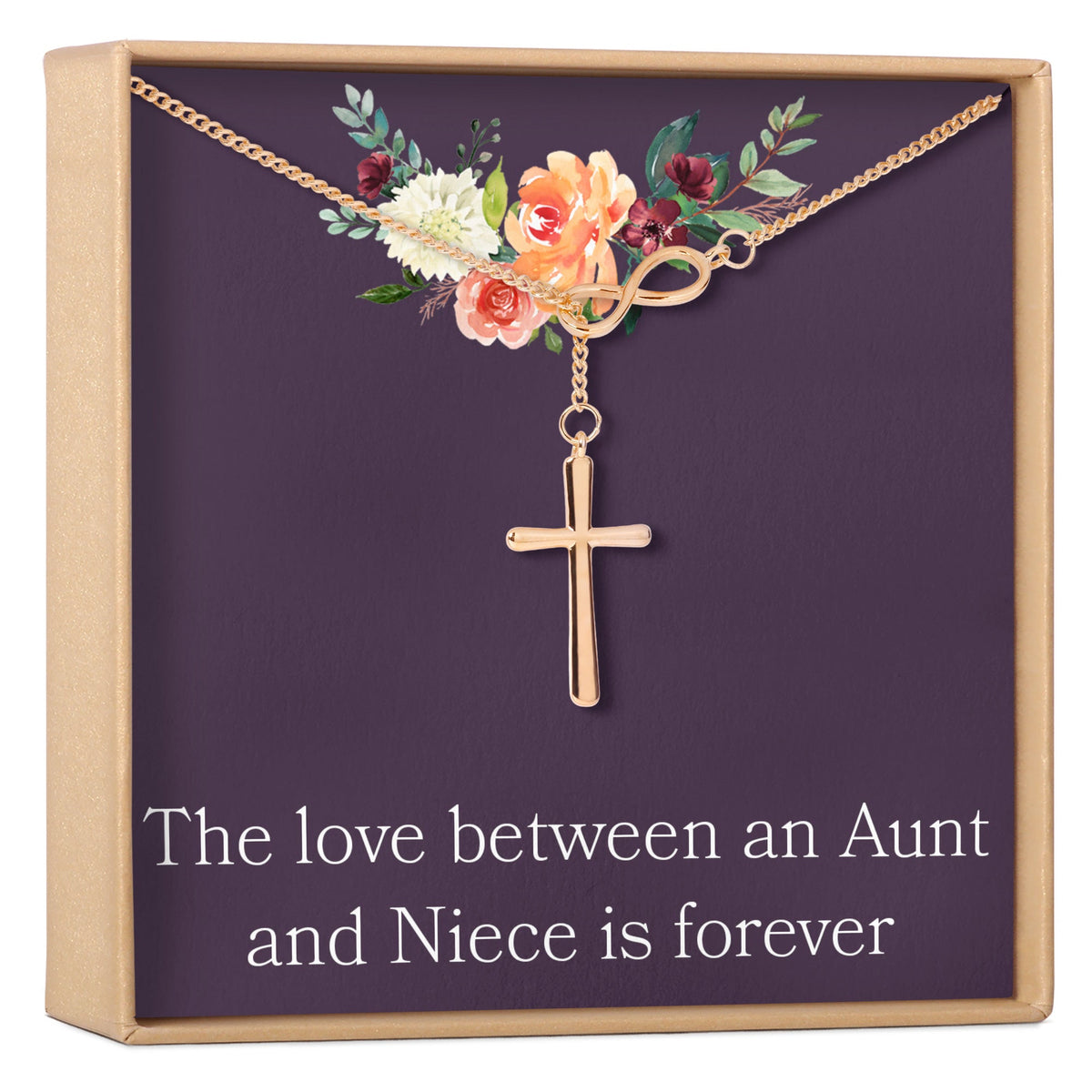 Aunt - Niece Infinity Cross Necklace - Dear Ava