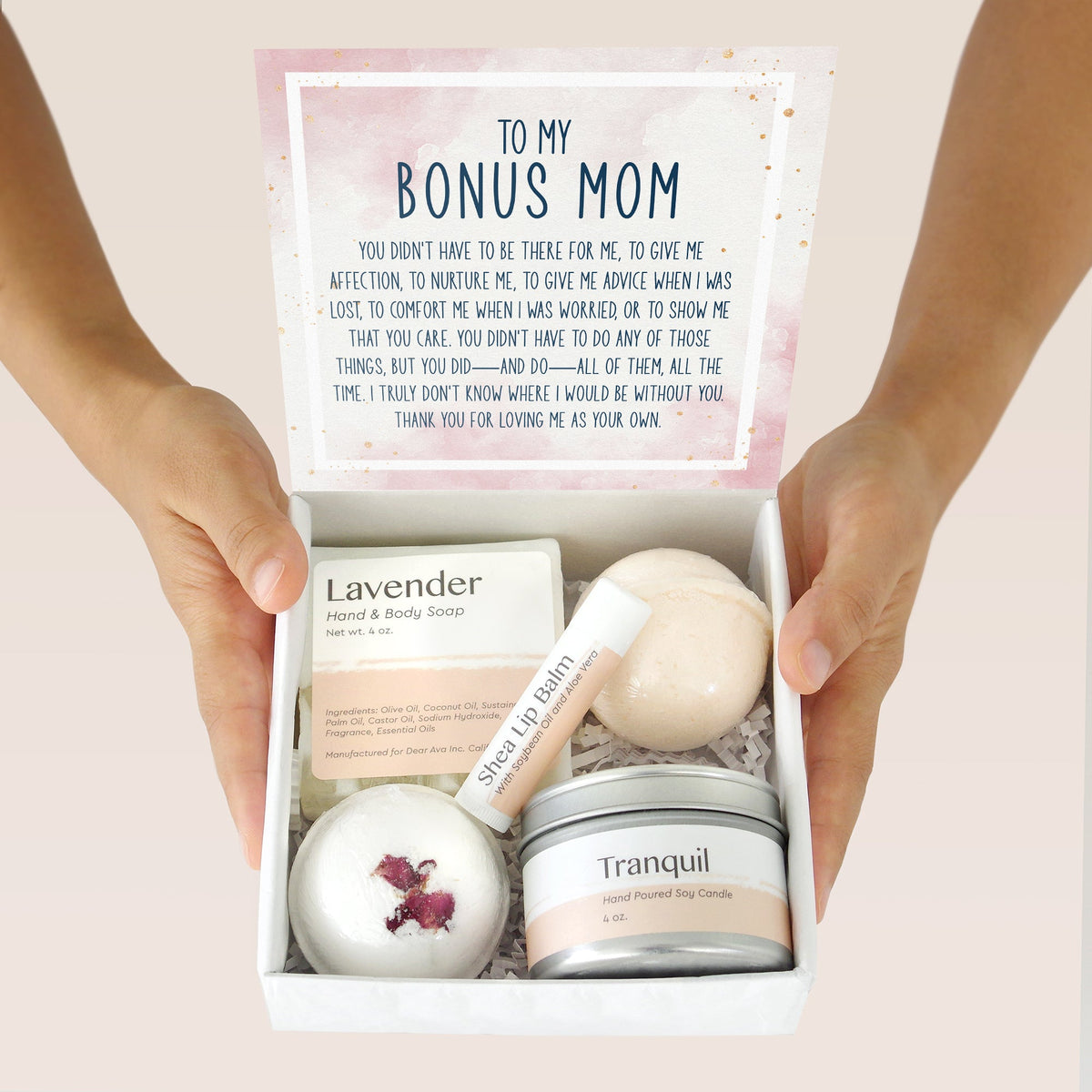 Bonus Mom Double Circle Necklace Spa Gift Box Set - Dear Ava