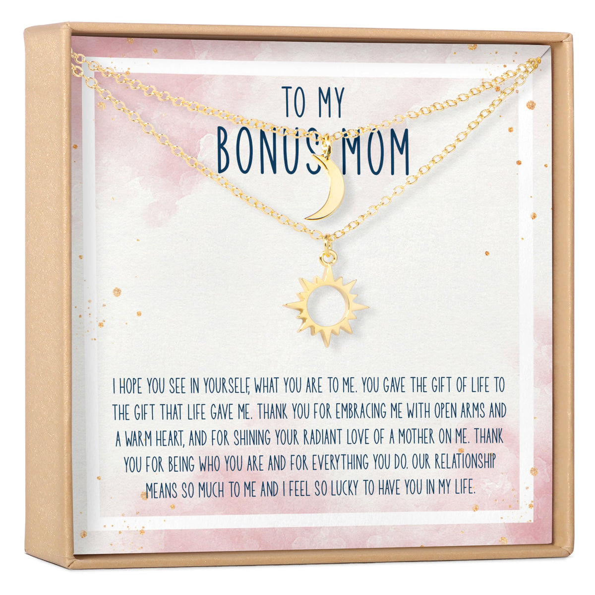 Bonus Mom Sun and Moon Pendants Necklace Set - Dear Ava