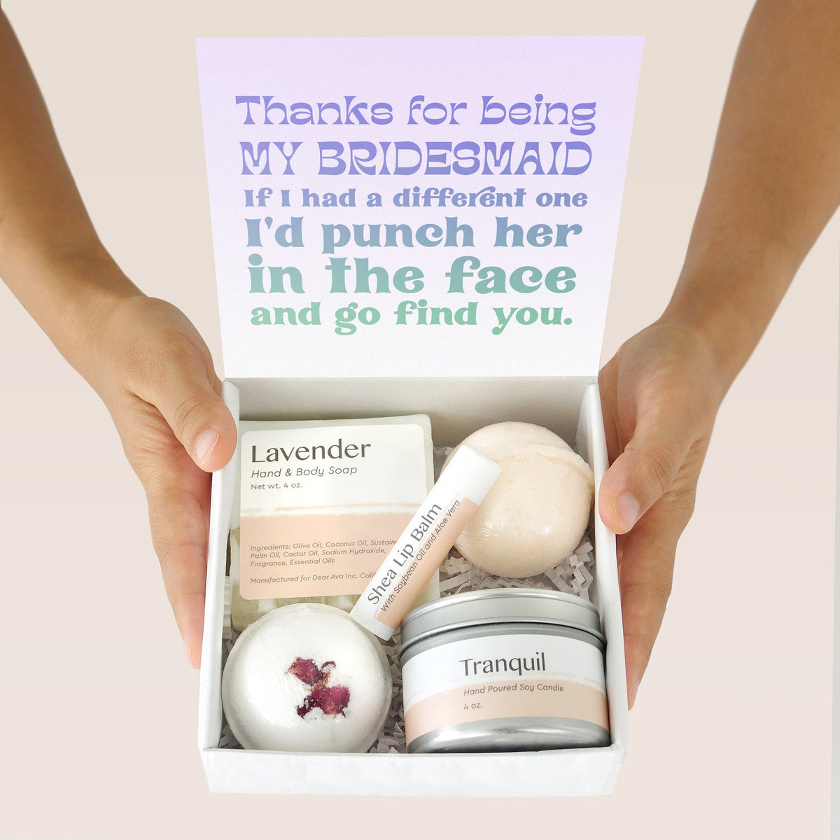 Bridesmaids Double Circle Necklace Spa Gift Box - Dear Ava