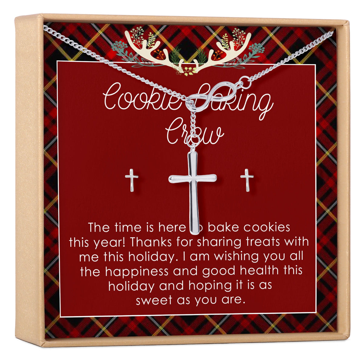 Christmas Cookie Crew Cross earring and Necklace Set Jewelry Set - Dear Ava