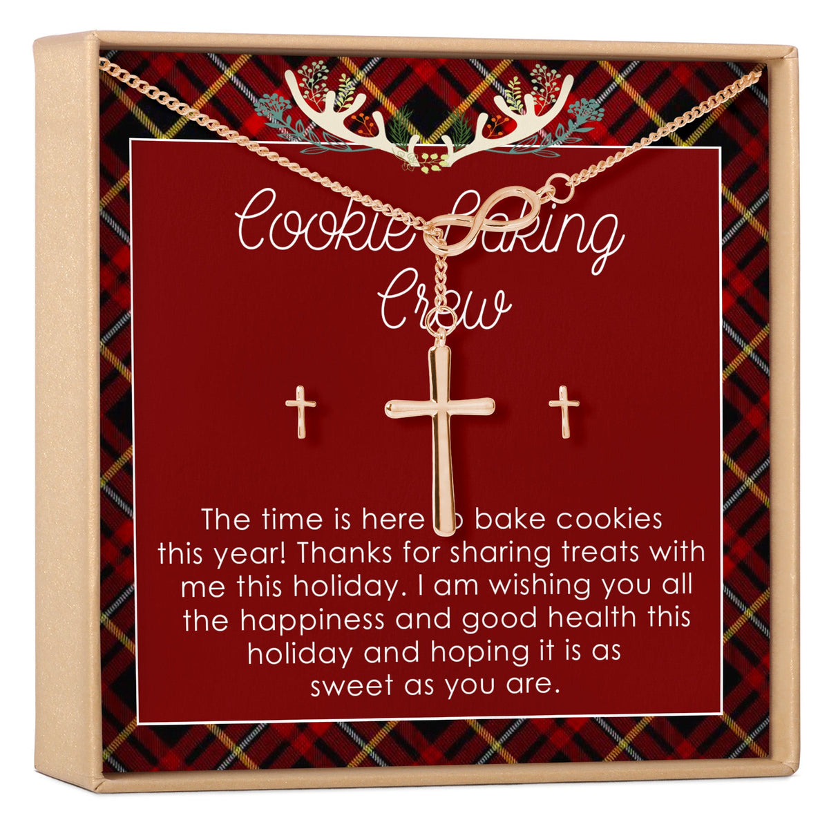 Christmas Cookie Crew Cross earring and Necklace Set Jewelry Set - Dear Ava