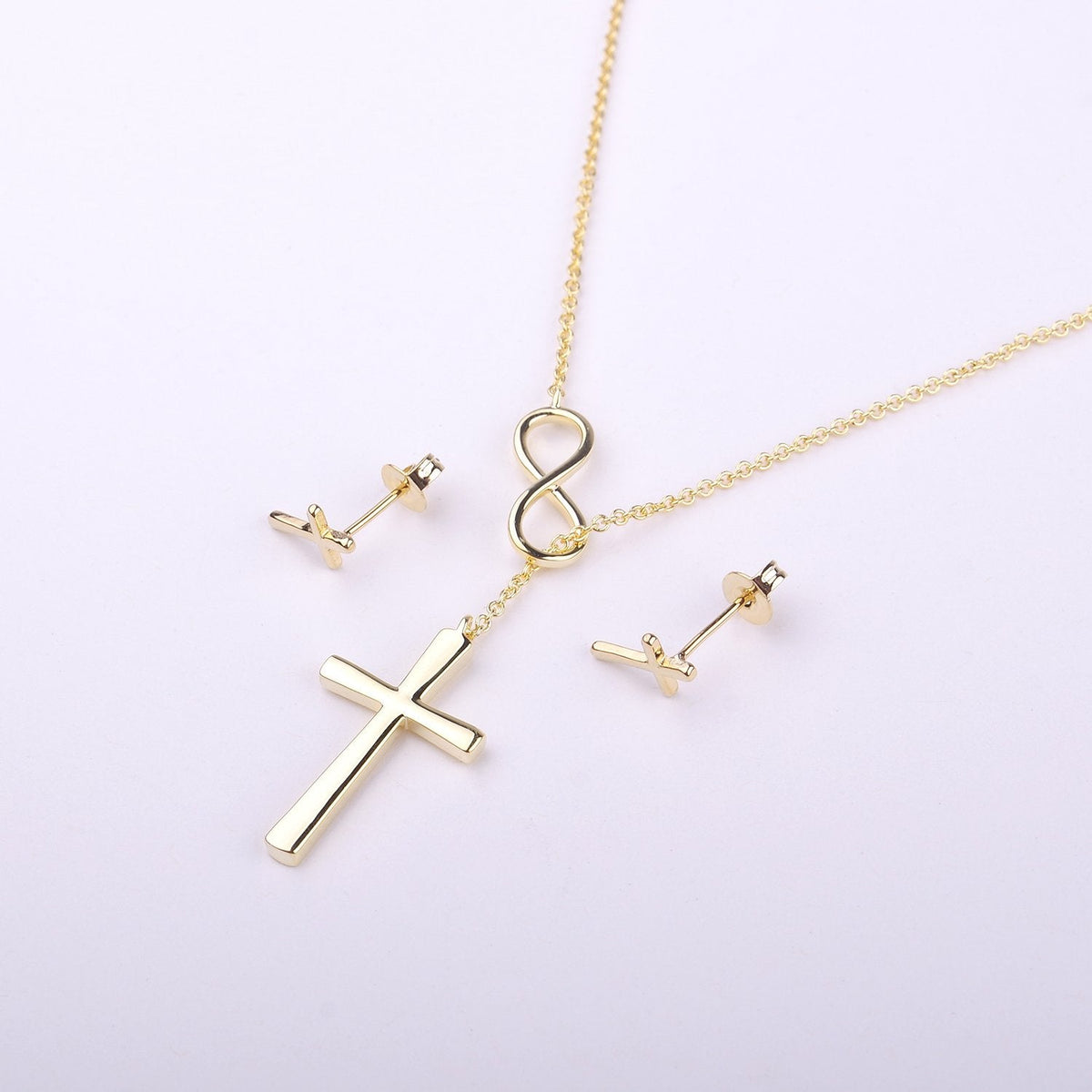 Christmas Gift Esthetician Cross earring and Necklace Set Jewelry Set - Dear Ava