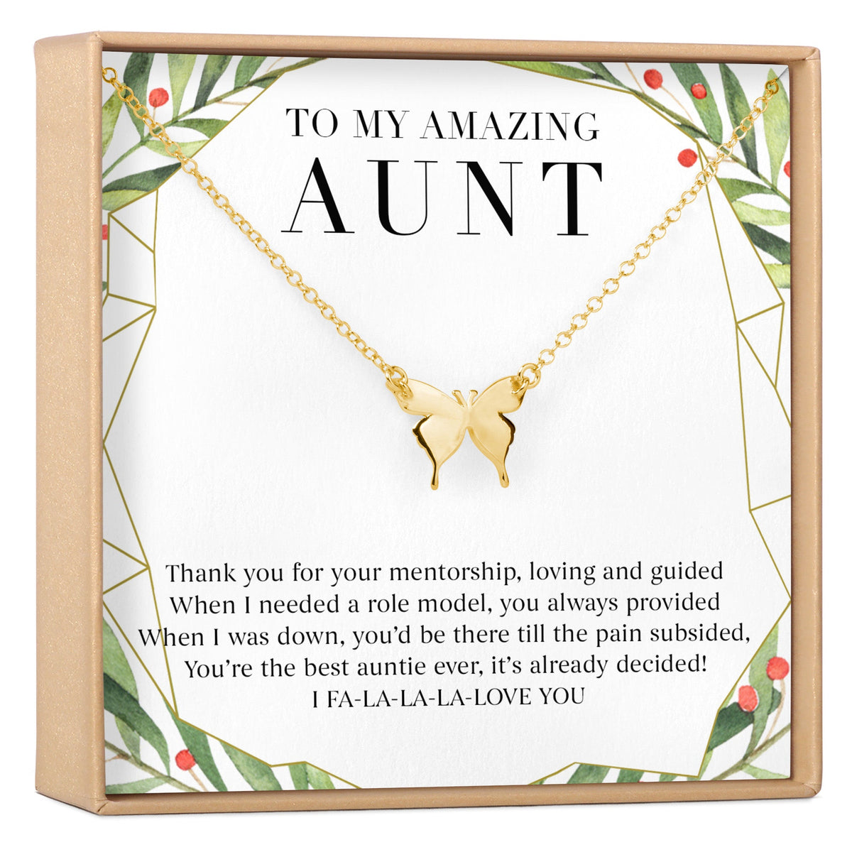 Christmas Gift for Aunt Butterfly Pendant Necklace - Dear Ava