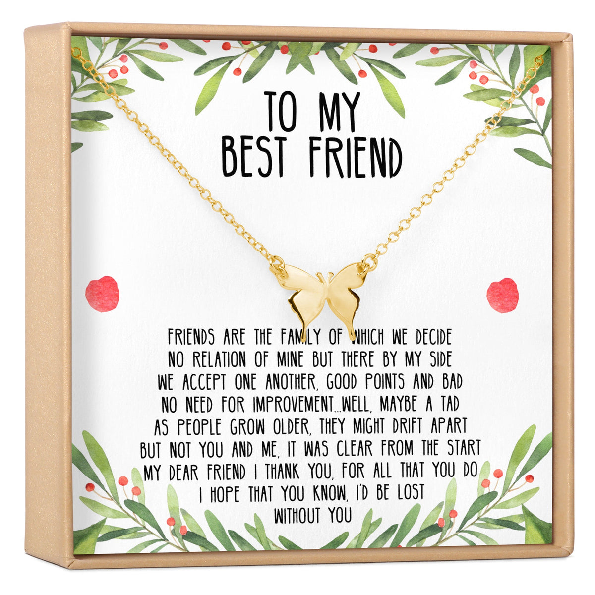 Christmas Gift for Best Friend Butterfly Pendant Necklace - Dear Ava