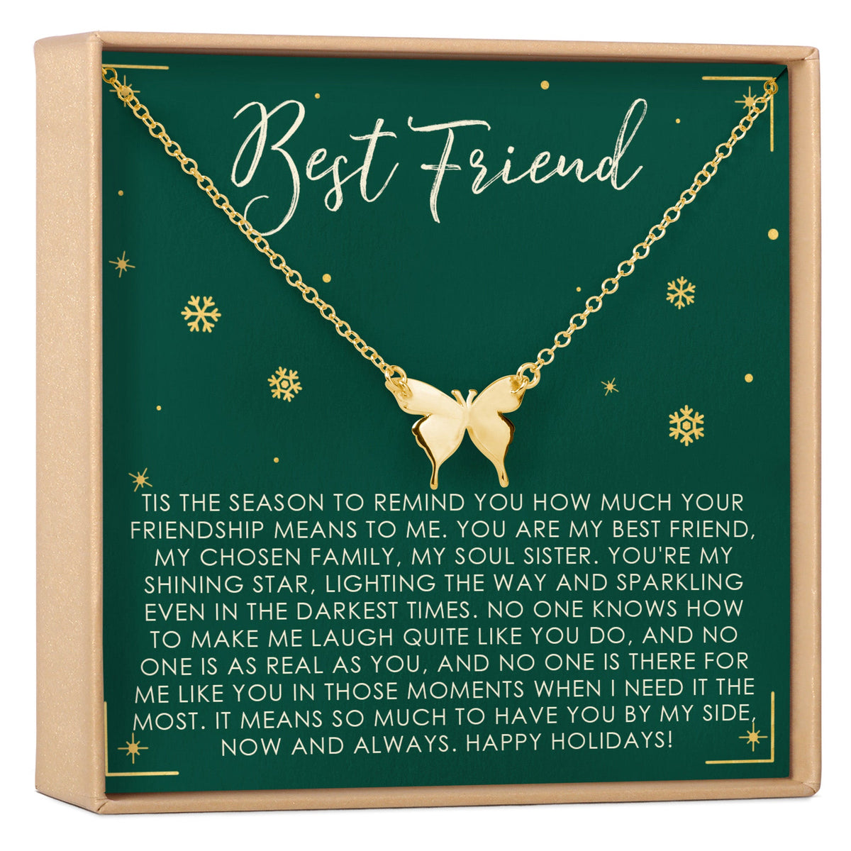 Christmas Gift for Best Friend Butterfly Pendant Necklace - Dear Ava