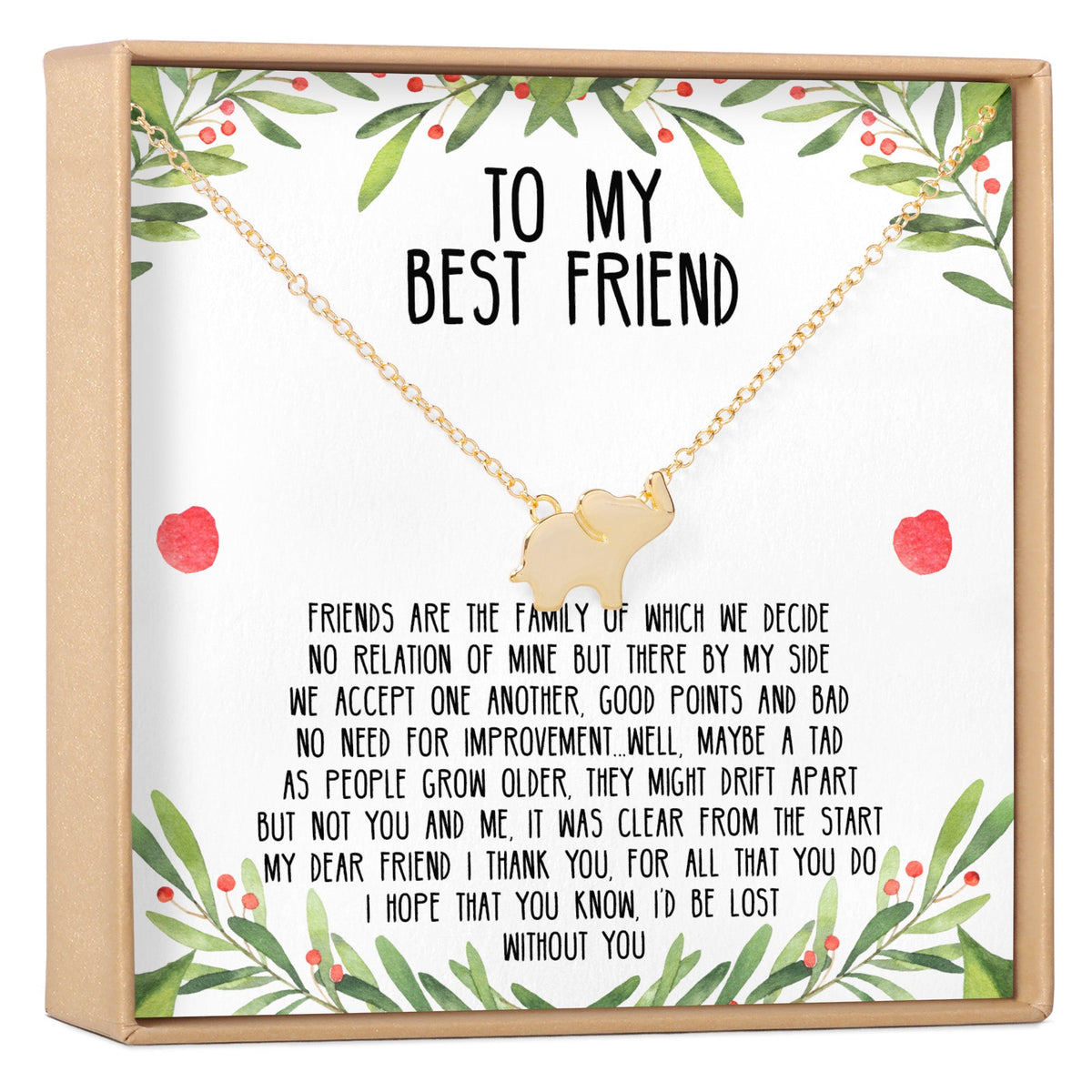 Christmas Gift for Best Friend Elephant Pendant Necklace - Dear Ava