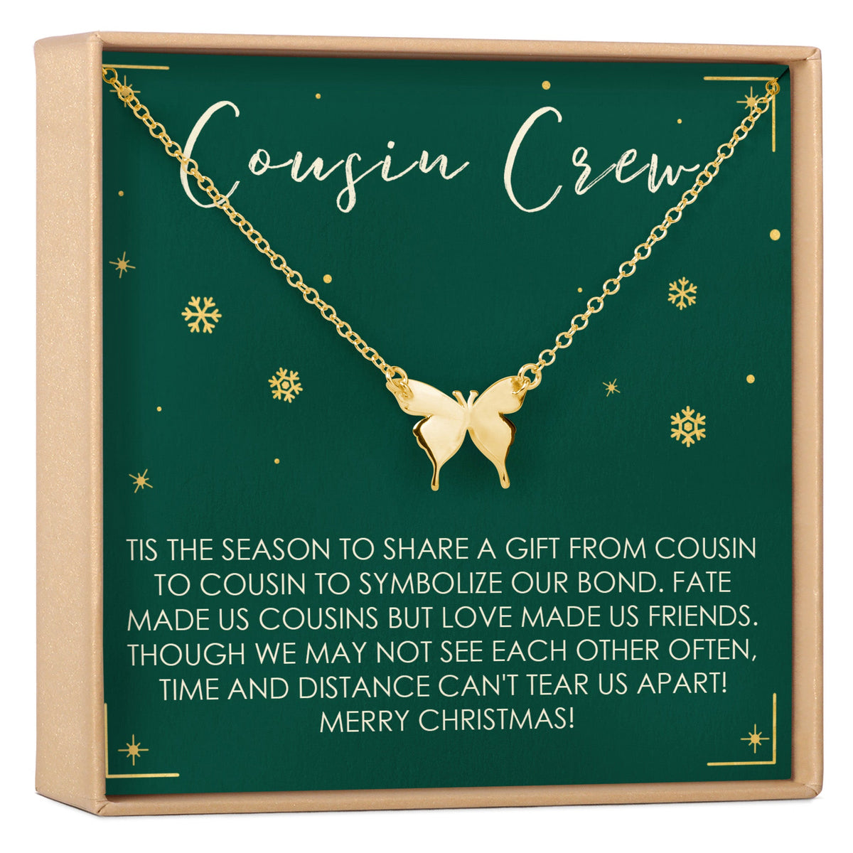 Christmas Gift for Cousin Butterfly Pendant Necklace - Dear Ava